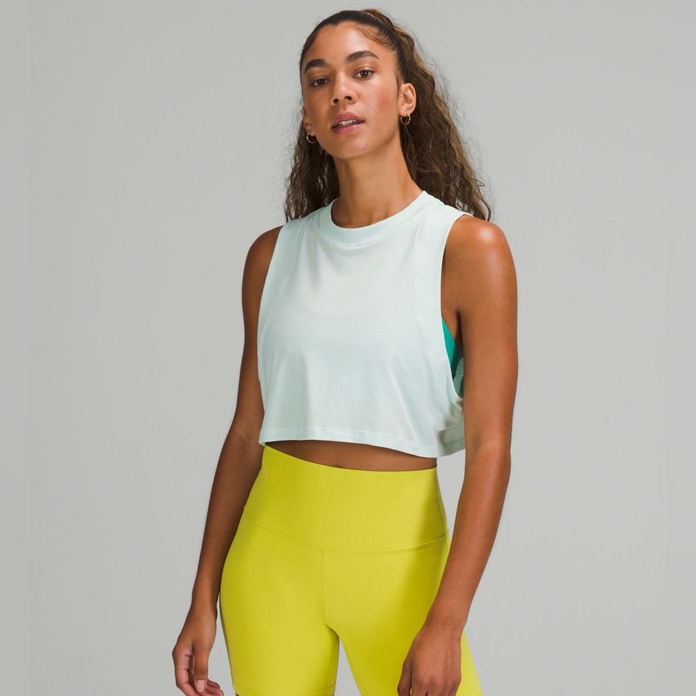 Lululemon All Yours Crop Tank in Delicate Mint